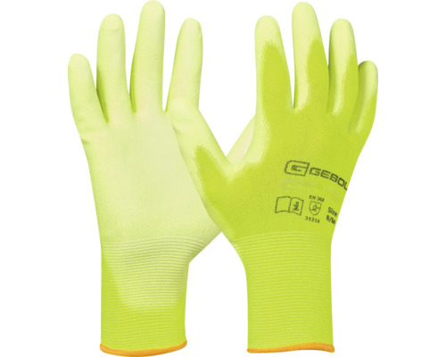 Mănuși de lucru galbene textile, la pereche