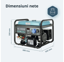 Generator pe benzină Konner und Söhnen KS 10000E cu dimensiuni