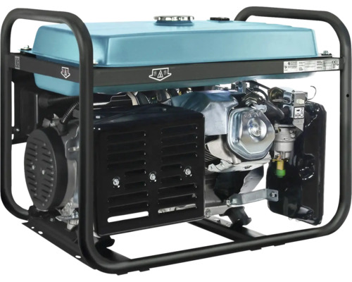 Generator cu rezervor de combustibil albastru și cadru negru