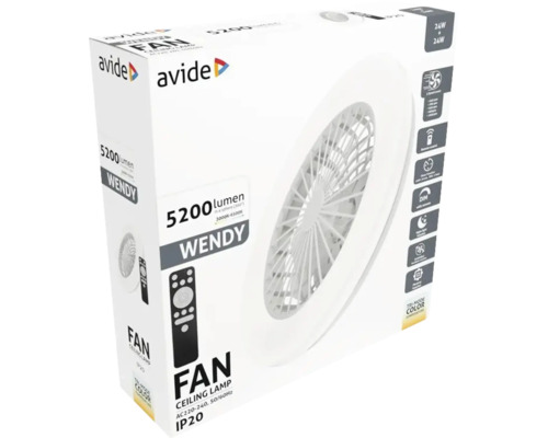 Ambalaj lampă de plafon cu ventilator, 5200 lumeni, inclusiv telecomandă