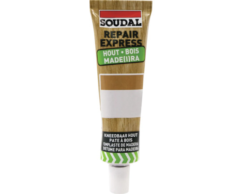 Chit de lemn Soudal Repair Express la tub pentru repararea suprafețelor din lemn.