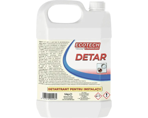 Detartrant pentru instalații Ecotech Chemicals DETAR, bidon alb de 5 kilograme