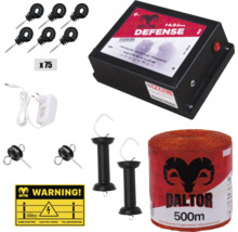 Set dispozitiv de gard electric Dalton cu fir gard electric, indicator de avertizare, izolatori de gard și mânere de conectare a gardului