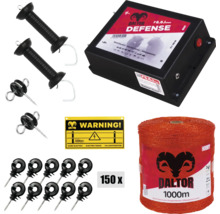 Set gard electric cu aparat gard electric, fir gard electric, izolatori gard, conectori bandă gard electric, indicator de avertizare și mâner poartă