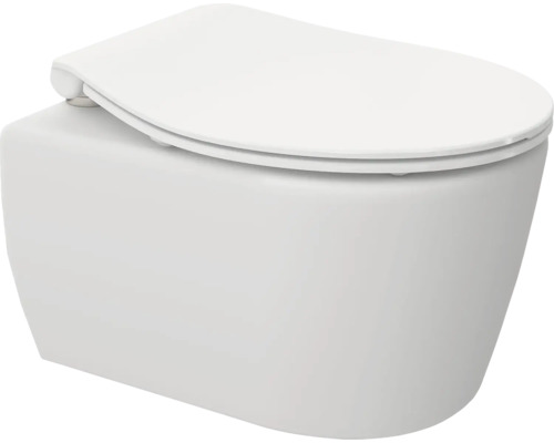 WC suspendat ceramic cu spălare adâncă și capac WC