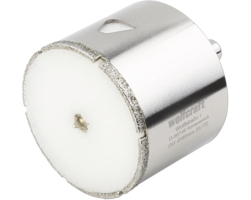 Freza diamantată Wolfcraft cu vârf de centrare, diametru 65 mm