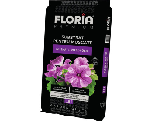 Substrat premium Floria pentru mușcate, în ambalaj de 18 litri