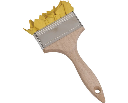 Pensulă lată, plată, cu mâner din lemn și peri sintetici