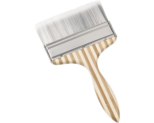 Pensulă plată cu mâner din lemn în dungi și peri
