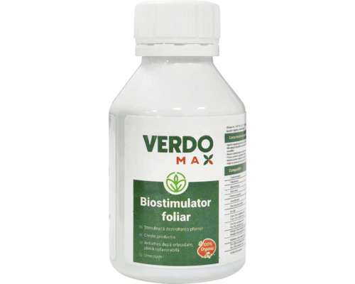 Biostimulator foliar Verdo Max în sticlă albă