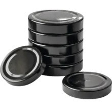 Capace metalice negre tip twist-off pentru borcane, set.
