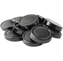 Set de capace Twist-off negre din metal, rotunde.