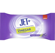 Șervețele de curățare JET Plus cu oțet și parfum de lavandă, 50 bucăți