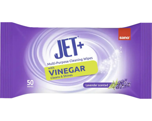 Șervețele de curățare JET Plus cu oțet și parfum de lavandă, 50 bucăți