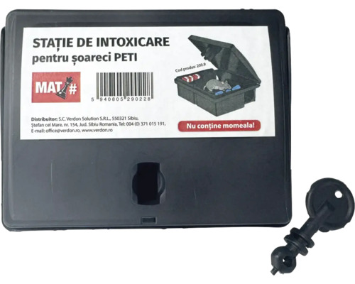 Stație de intoxicare PETI pentru șoareci cu cheie