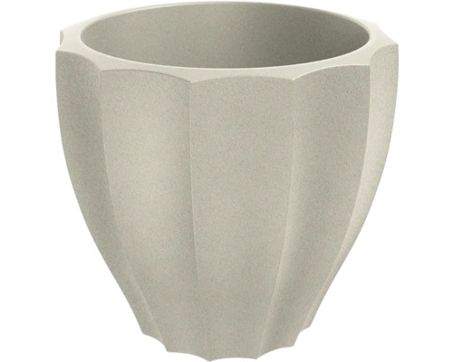 Ghiveci flori Rona plastic Ø 80 cm H 72 cm nisipiu Ghiveci de flori din plastic cu design fațetat