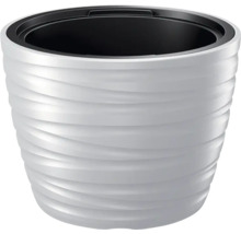 Ghiveci alb cu design ondulat și inserție neagră