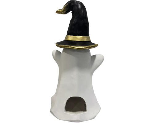 Figurină decorativă cu fantomă cu pălărie de vrăjitoare pentru Halloween