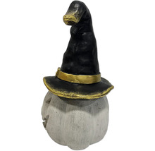 Figurină decorativă de Halloween dovleac cu pălărie de vrăjitoare