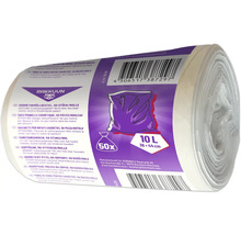 Rola saci de gunoi cosmetici, 50 bucăți, 10 litri, dimensiune 36 x 44 cm