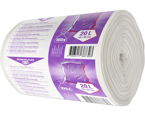 Rola saci de gunoi cu 100 de bucăți, capacitate de 20 litri