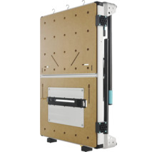 Masă de strângere și pentru mașini pliabilă cu blat din MDF, raster de găuri și scală integrată.