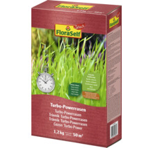 Amestec de gazon FloraSelf Turbo-Power în pachet de 1,2 kilograme pentru 50 de metri pătrați