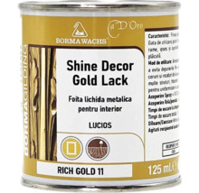 Foiță lichidă metalică Borma Wachs Shine Decor Gold Lack Rich Gold 11 lucios pentru interior 125 mililitri
