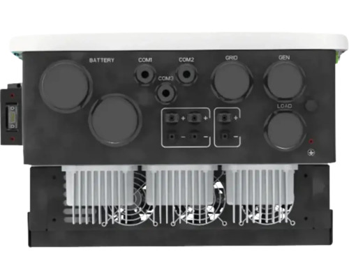 Conectori pentru baterie, COM1, COM2, COM3, rețea, generator și sarcină