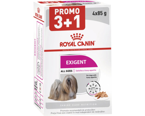 Royal Canin Exigent hrană pentru câini, pachet de 4 ori 85 de grame pentru câini mofturoși de toate dimensiunile