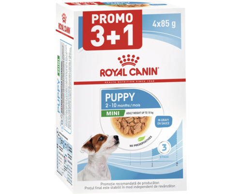 Royal Canin Puppy Mini hrană pentru căței, pachet de 4 ori 85 grame