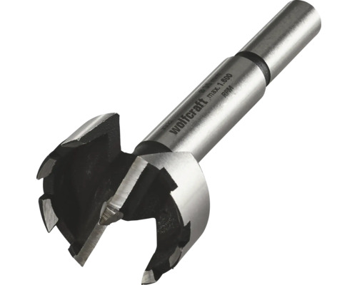 Burghiu Forstner Wolfcraft din oțel pentru lemn cu diametrul de 35 milimetri.