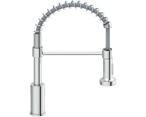 Baterie bucătărie cu duș SERIES TIBER crom Baterie de bucătărie cu arc spiralat