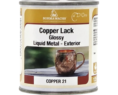 Borma Wachs Copper Lack Glossy, metal lichid pentru exterior în cupru 21, cutie.