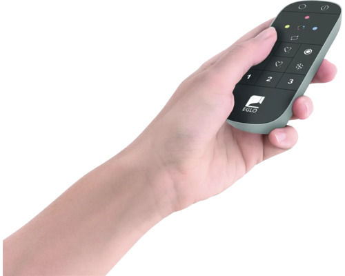 Mână care ține o telecomandă EGLO