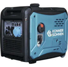 Generator de curent tip inverter portabil Könner & Söhnen cu panou de control, demaror manual și roți.
