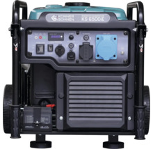 Generator de curent tip invertor Konner și Sohnen KS 6500iE cu panou de comandă, prize și roți.