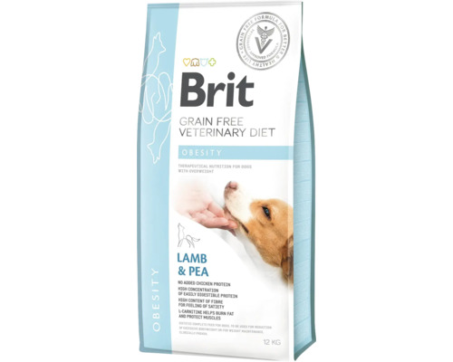 Brit Veterinary Diet Obesity hrană pentru câini cu miel și mazăre, 12 kilograme