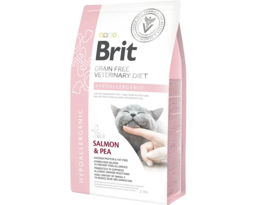 Brit Grain Free Veterinary Diet hrană pentru pisici cu somon și mazăre, 2 kg