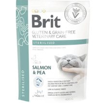 Hrană pentru pisici sterilizate Brit Veterinary Care cu somon și mazăre într-un pachet de 400 de grame