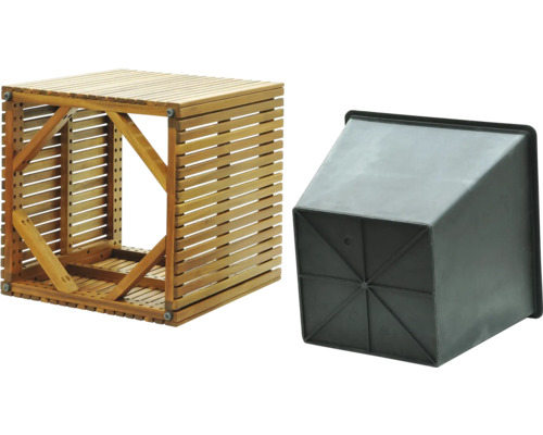 Taburetă din lemn pentru flori cu inserție din plastic