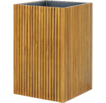 Jardinieră din lamele de lemn cu inserție de plastic