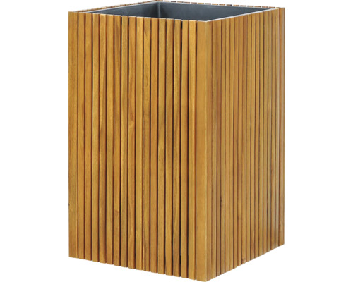 Jardinieră din lamele de lemn cu inserție de plastic