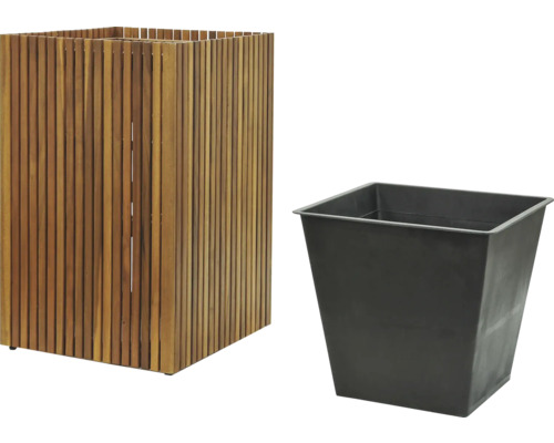 Jardinieră din lemn cu inserție din plastic