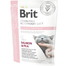 Brit Grain Free Veterinary Diet hrană pentru pisici cu somon și mazăre, hipoalergenică, 400 de grame