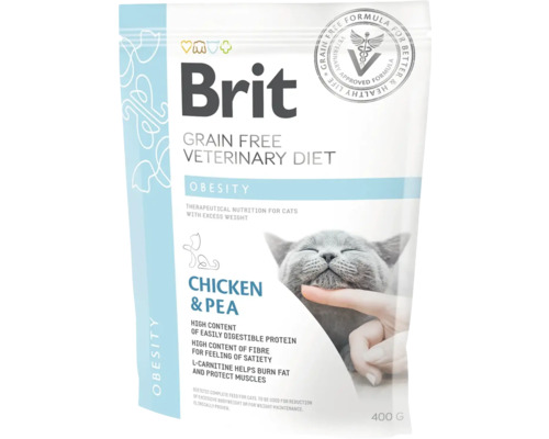 Brit Veterinary Diet Obesity hrană pentru pisici, pachet de 400 de grame