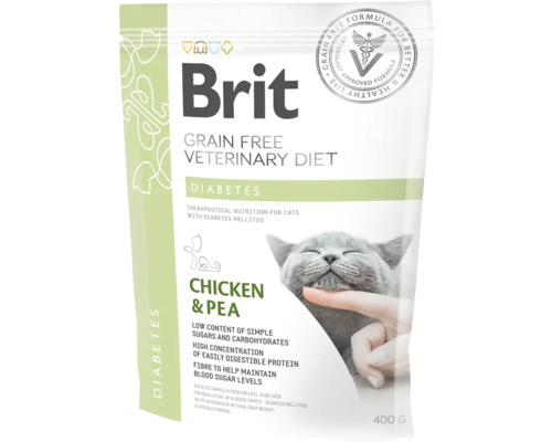Brit Grain Free Veterinary Diet Diabetes hrană pentru pisici, 400 grame