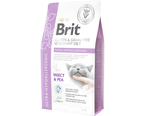 Hrană pentru pisici Brit, fără gluten și cereale, dietă veterinară, ultra-hipoalergenică