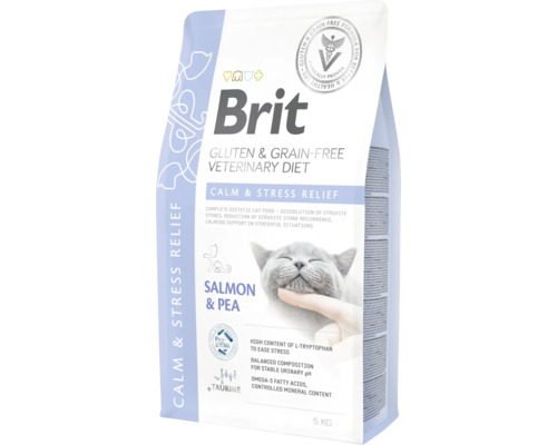 Hrană pentru pisici Brit pentru calmare și reducerea stresului cu somon și mazăre, 5 kilograme