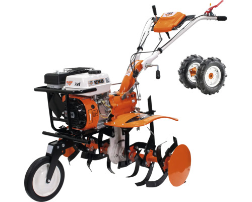 Motocultor cu lame de frezare și roți